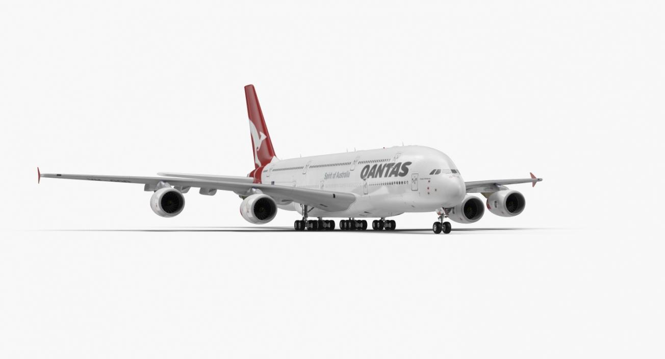 3D Airbus A380-1000 Qantas model